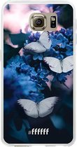 Samsung Galaxy S6 Hoesje Transparant TPU Case - Blooming Butterflies #ffffff