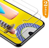 2x Screenprotector Tempered Glass Glazen Gehard Screen Protector 2.5D 9H (0.3mm) - Glasplaatje Geschikt voor: Samsung Galaxy M21 - Tempered Glas Screenprotector