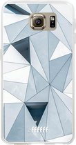 Samsung Galaxy S6 Hoesje Transparant TPU Case - Mirrored Polygon #ffffff