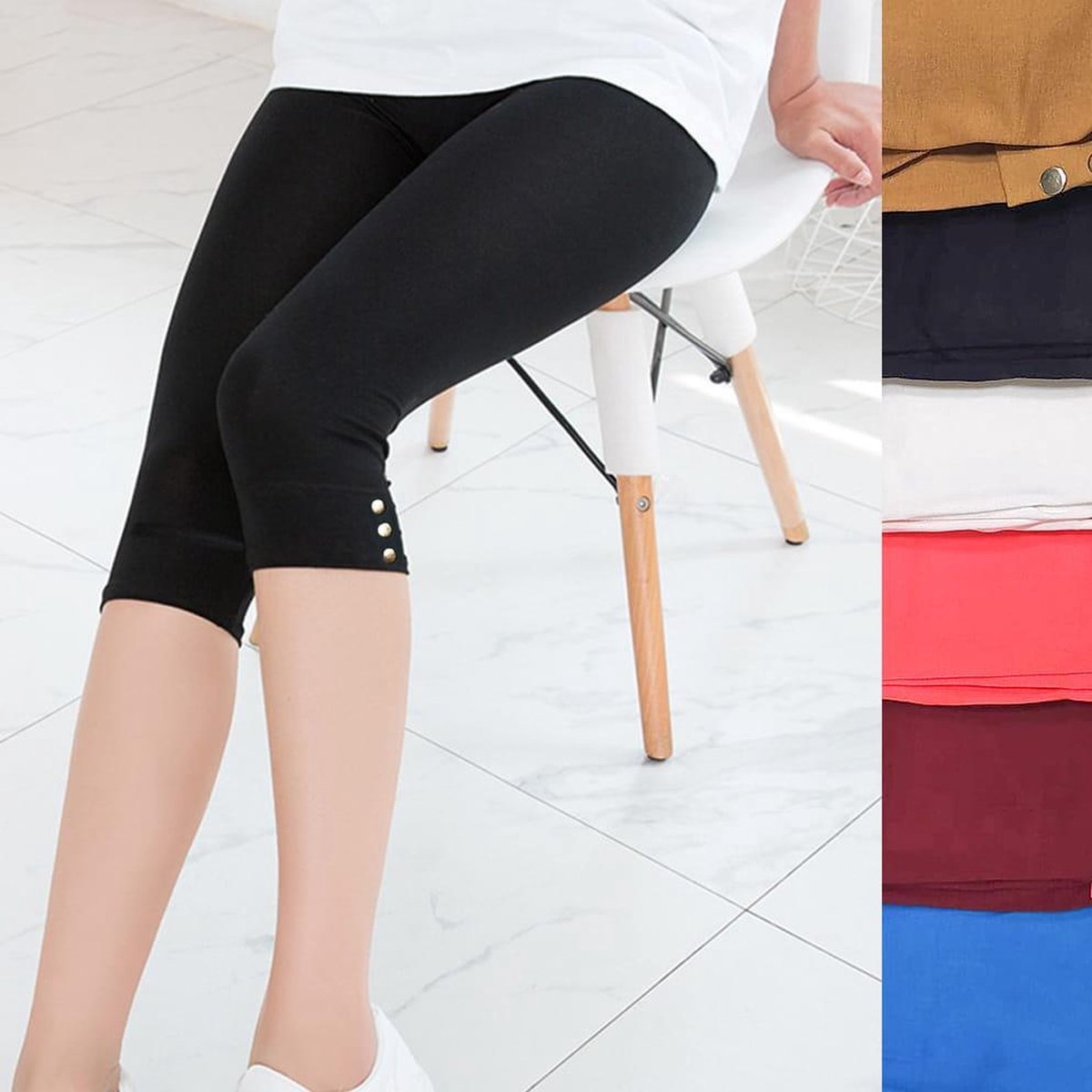 Capri legging dames driekwart legging wit maat XL | bol.com