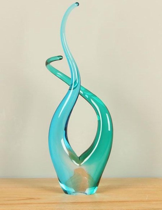 Glazen decoratie aqua, 40 cm, B008. Glazen beeld, Glassculptuur, Glaskunst  | bol.com