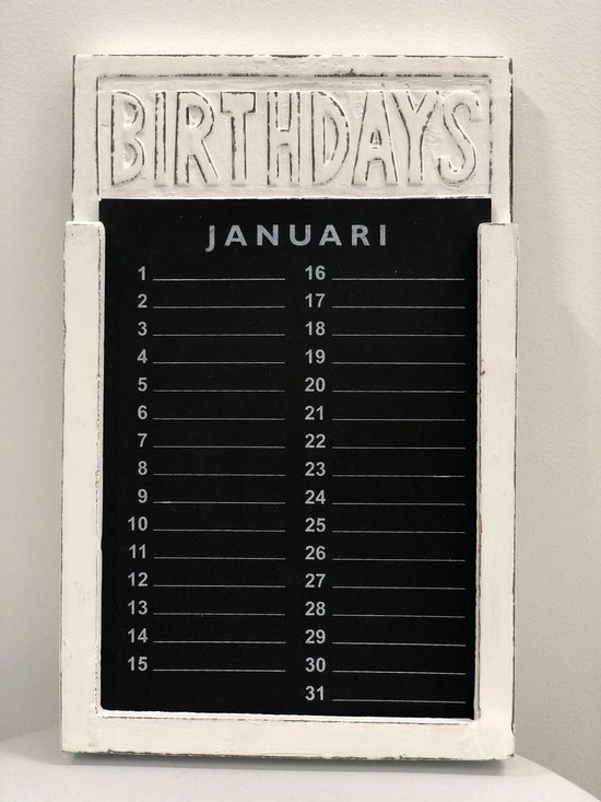 Afsnijden Dierentuin toewijzing houten verjaardag kalender wit 28 cm verjaardagskalender | bol.com
