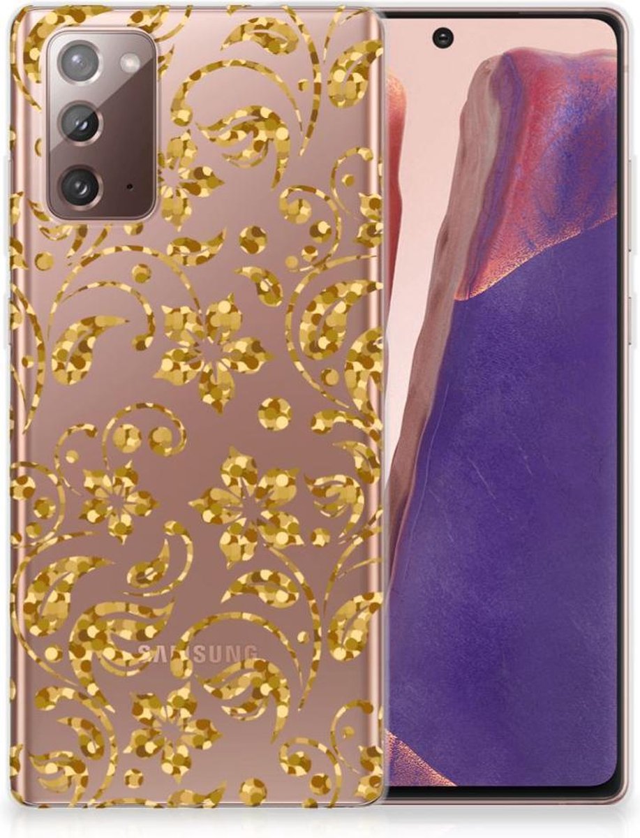 Samsung Note 20 TPU Case Gouden Bloemen