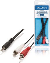 Valueline VLAB22200B10 Jack Stereo Audio Adapterkabel 3,5 mm Mannelijk - 2x Rca Mannelijk 1,00 M Zwart
