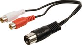 Valueline Adapter kabel DIN 5pins mannelijk naar Tulp stereo 2RCA vrouwelijk - 0,20 meter