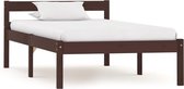 vidaXL Bedframe massief grenenhout donkerbruin 100x200 cm