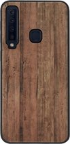 ADEL Siliconen Back Cover Softcase Hoesje Geschikt voor Samsung Galaxy A9 (2018) - Houten Design Lichtbruin