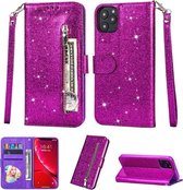 Glitter Bookcase voor Samsung Galaxy S10 | Hoogwaardig PU Leren Hoesje | Lederen Wallet Case | Telefoonhoesje | Pasjeshouder | Portemonnee | Paars