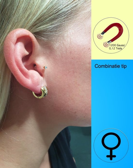 Boucles d'oreilles aimantées Energetix 3810 - Boucle d'oreille couleur or |  