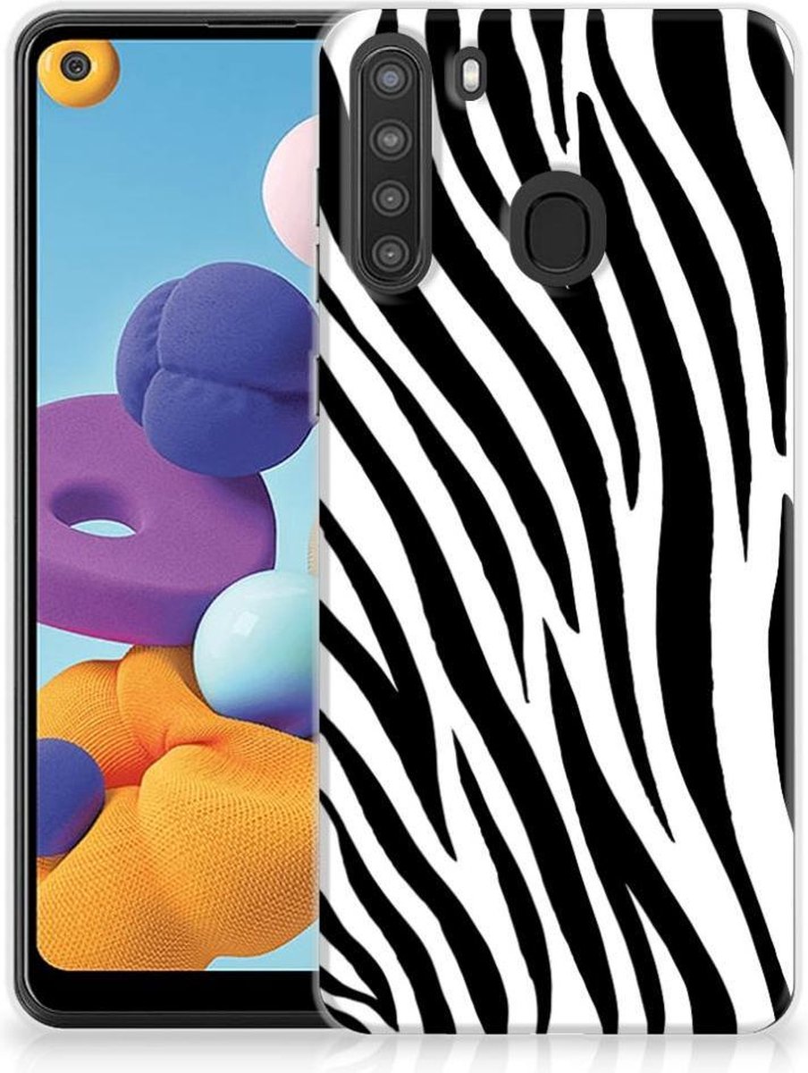 Samsung Galaxy A21 TPU Hoesje Zebra