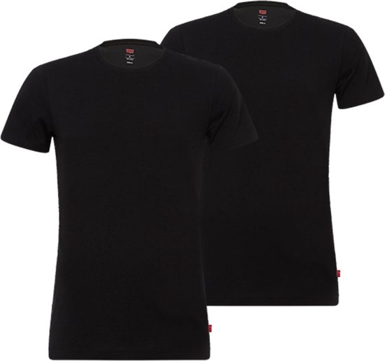 Levi's - T-shirt Ronde Hals Zwart 2Pack - Heren - Maat M - Slim-fit