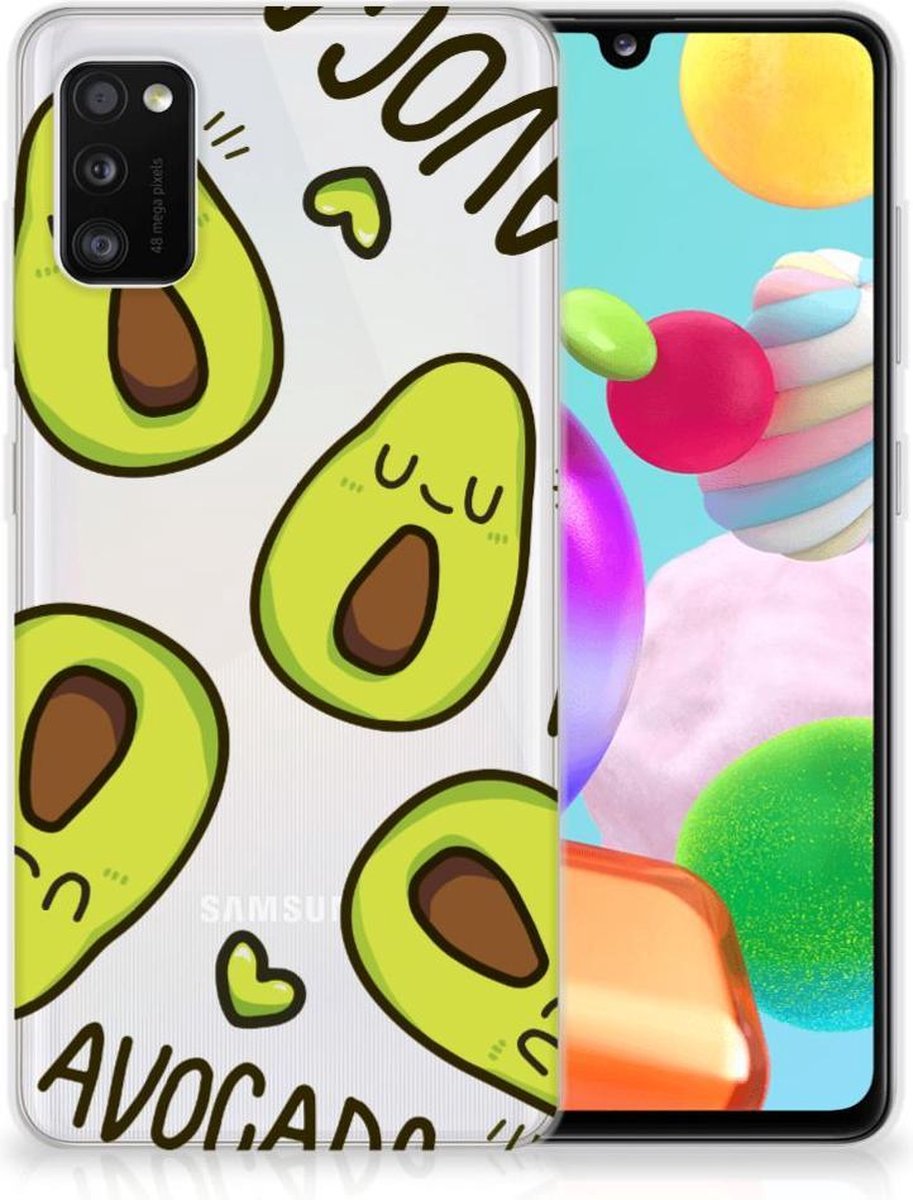 Back Cover voor Samsung Galaxy A41 Telefoonhoesje met Naam Avocado Singing