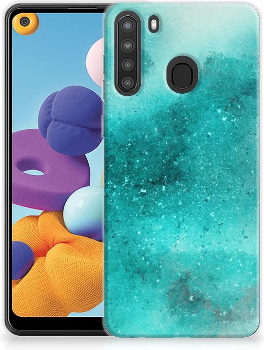 Hoesje maken Samsung Galaxy A21 Painting Blue