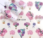 Hiden | Flower Balloons - Nail Art - Decoraties - Water transfer Nagel stickers - Beauty & Make-up - Nagelvormen - Nail Art tools | 19 stickers