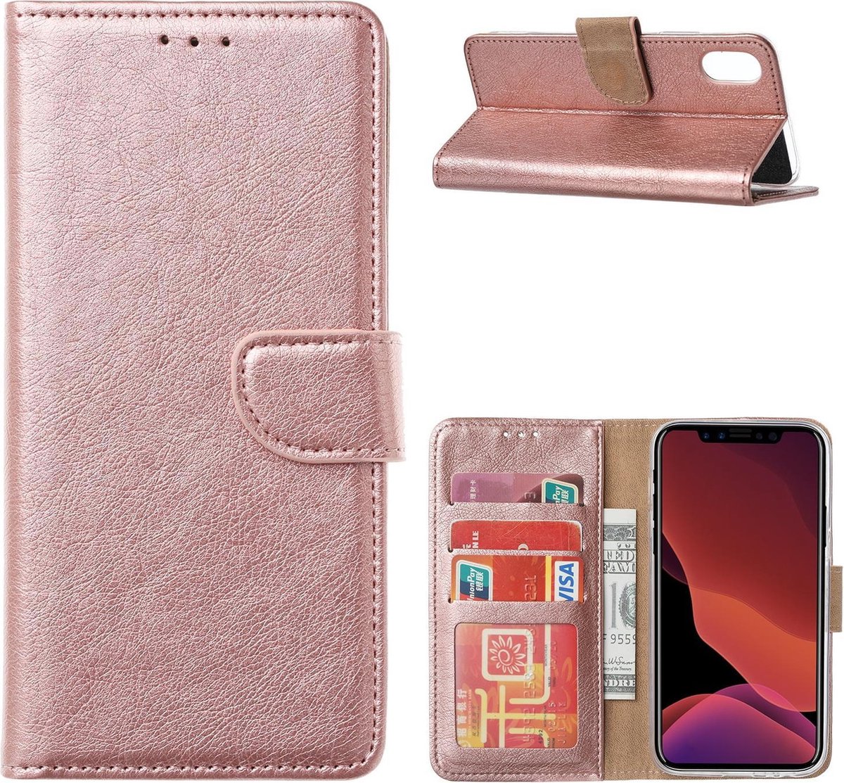 Huawei P40 Hoesje Rose met Pasjeshouder