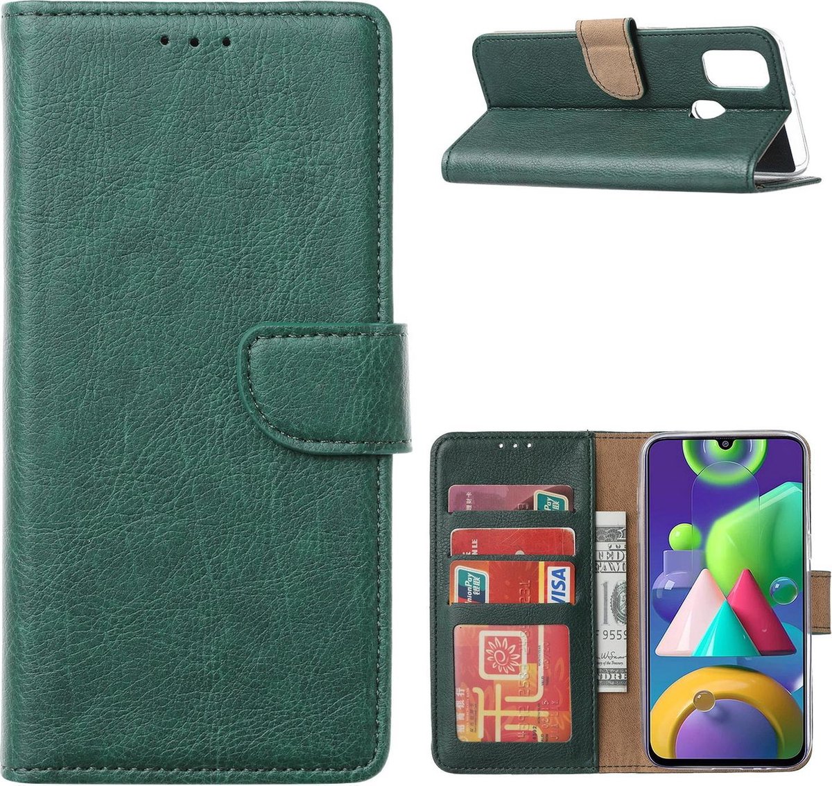 Hoesje Galaxy A41 Groen met Pasjeshouder