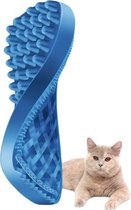 Borstel voor huisdieren - 100% pure siliconen - Reinigen, masseren, poetsen, strelen - Blauw - dierenborstel borstel