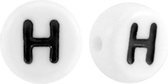 Letterkraal H - rond 7mm - wit - 10 stuks