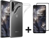 OnePlus Nord Hoesje Transparant - Siliconen Back Cover & Fullscreen Screenprotector