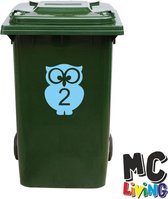 Kliko Sticker / Vuilnisbak Sticker - Nummer 2 - 17 x 22 - Licht Blauw