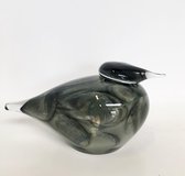 Design beeld Duck XXL  - Fidrio Grey Cloudy - glas, mondgeblazen - diameter 30 cm