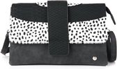 Schoudertasje/Crossbody - Clutch Cheetah - Cheetahvacht - Zwart/wit