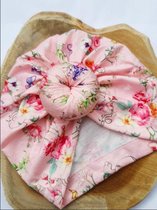 Haarband-tulband-mutsje-bloemen-5 kleuren/Roze
