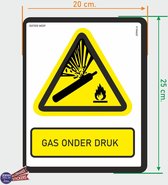 ISO7010 W029 Gas onder druk Waarschuwing sticker 20x25cm