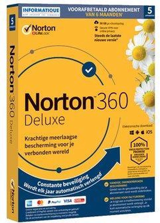Symantec Norton 360 Deluxe - 5 Apparaten - 6 maanden