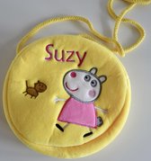 Gele pluche tas van Suzie Schaap, 16 cm