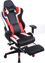 Bol.com Gamestoel Tornado Relax Bureaustoel - met voetsteun - ergonomisch verstelbaar - zwart rood aanbieding