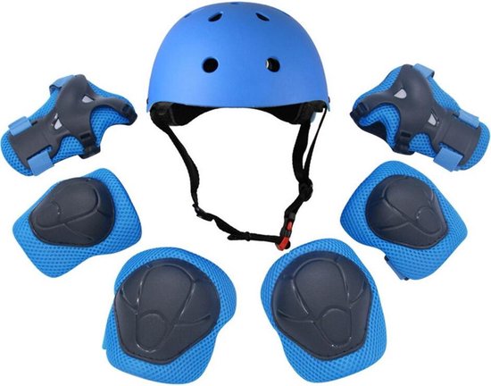 Skate Beschermset - - Kniebeschermers - Blauw S +tas voor jongens en meisjes | bol.com