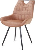 Eetkamerstoel SC3 | lederlook Soft cognac