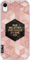 Casetastic Apple iPhone XR Hoesje - Softcover Hoesje met Design - She Believed She Could So She Did Print