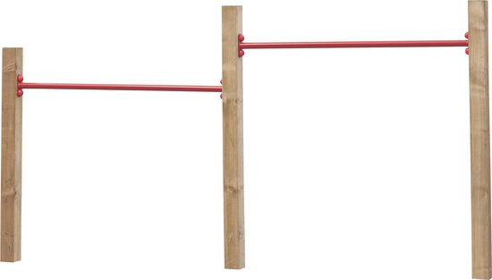 Houten duikelrek dubbel (SwingKing) | 2 duikelstangen met Houten Palen voor Buiten in de Tuin | FSC Hout