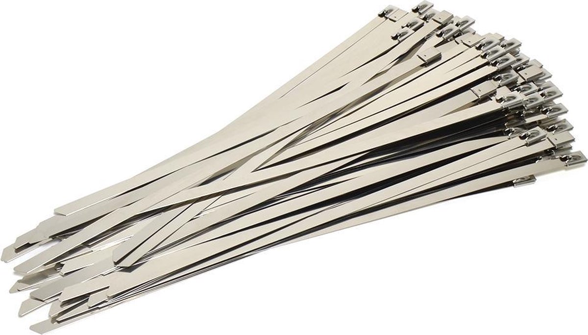 RVS Kabelbinders 7,9 x 300 mm - zak 100 stuks - Tiewraps - Binders