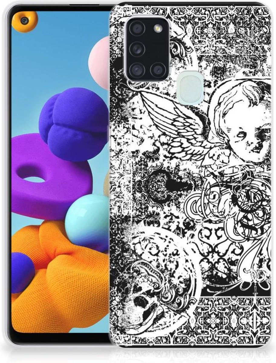 Silicone Back Case Samsung Galaxy A21s Skulls Angel