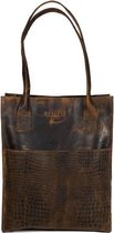 DSTRCT Alligator Creek Leren Shopper - Donker Cognac