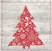 Paper+Design - lunch servetten 33x33cm - Red tree - 20 stuks