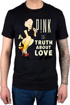 T-shirt Pink  'truth about love' maat S