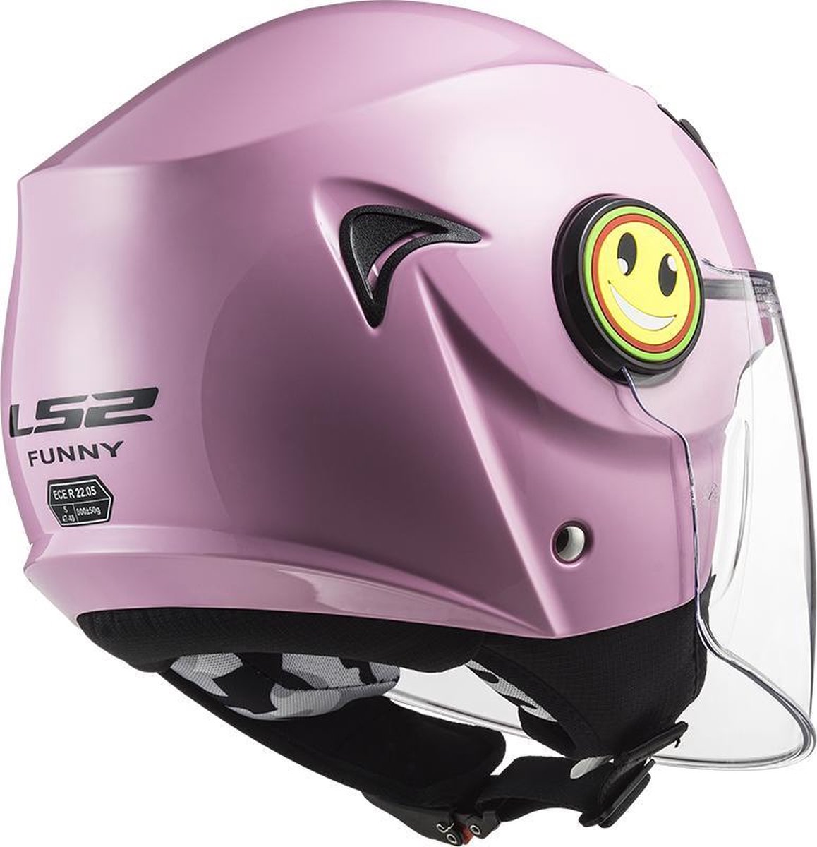 LS2 OF602 Funny Mini kinder scooterhelm / motorhelm glans roze