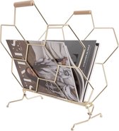 Pt, (Present Time) Honeycomb Tijdschriftenrek - metaal - 40x33x45cm - goud