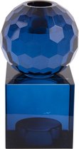 Present Time Kandelaar Crystal Art - Vierkant Blauw - Medium - 5,9x5,9x11,3cm