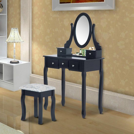 Bathroom Solutions Medicijnkastje - zwart - met spiegel en slot - 32 x 32 cm - warenhuis