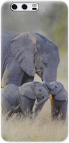 ADEL Siliconen Back Cover Softcase Hoesje Geschikt voor Huawei P10 - Olifant Familie