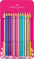 Crayons de couleur Faber-Castell Sparkle en étain rose, 12 pièces FC-201737