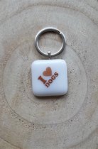 Jewels Delight Sleutelhanger Glasfusing Glas Hond Liefde Love Cadeau Bijzonder