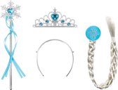 Het Betere Merk - Prinsessen speelgoed meisje - Frozen Speelgoed - Prinsessen Accessoireset - Kroon - Tiara - Toverstaf Elsa vlecht - Voor bij je Elsa verkleedjurk