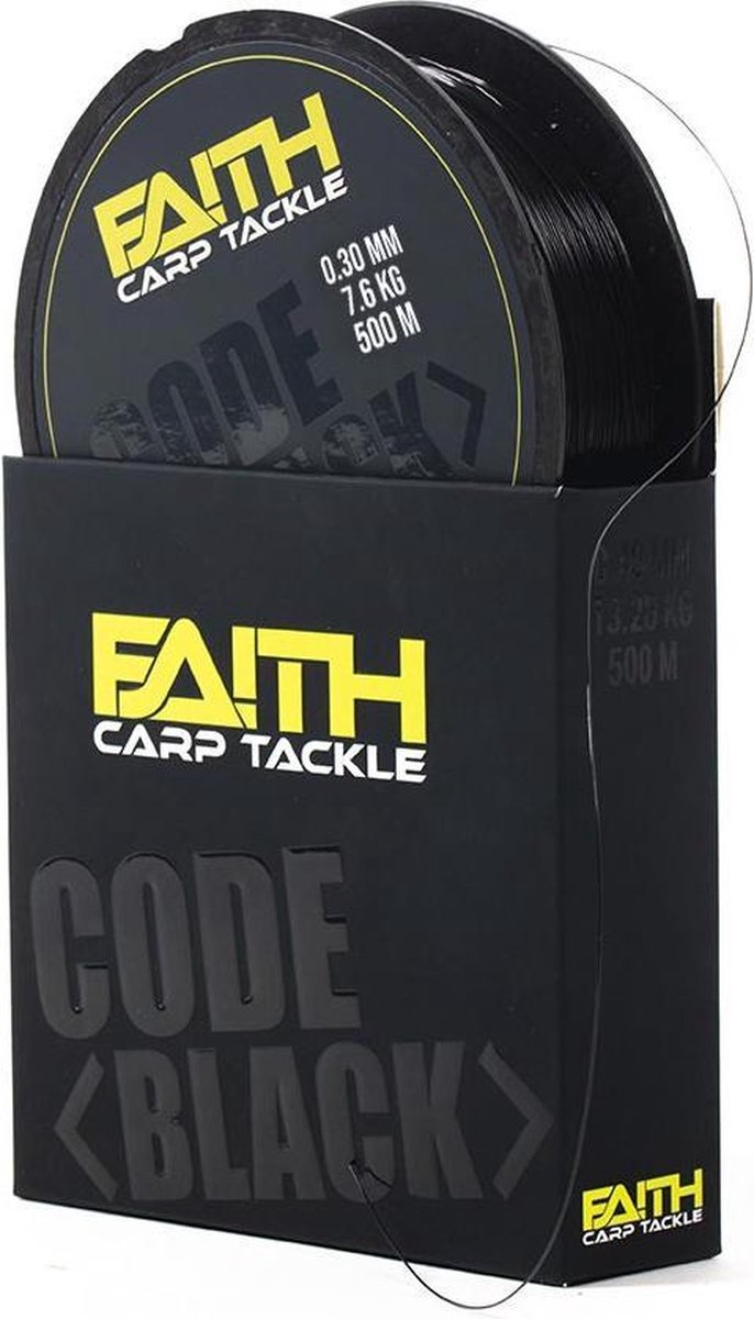 Faith Code Black One Shot - 500m - 0.30mm - 7.6kg - Nylon - Vislijn van Merkloos — afbeelding 3