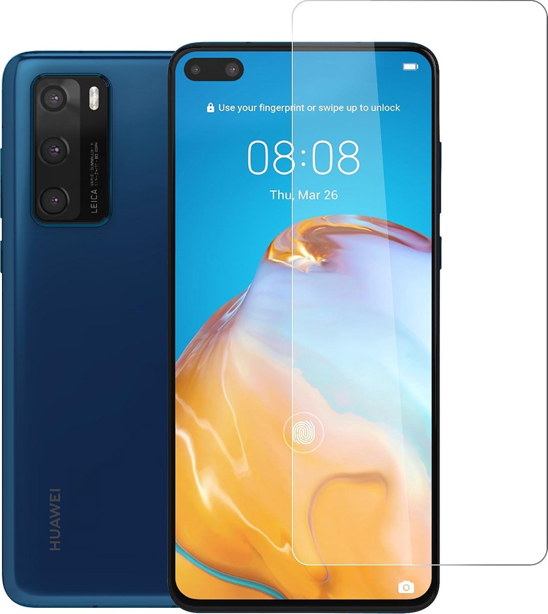 Huawei P40 Transparant Screenprotector - Gehard glas